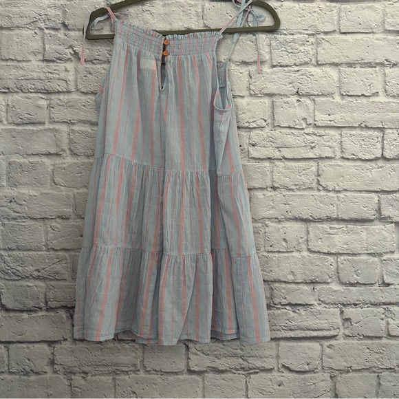 Maeve by antroplogie Gauzy Tiered Tunic Tank Flowy Striped women’s Top Blue - Picture 7 of 13